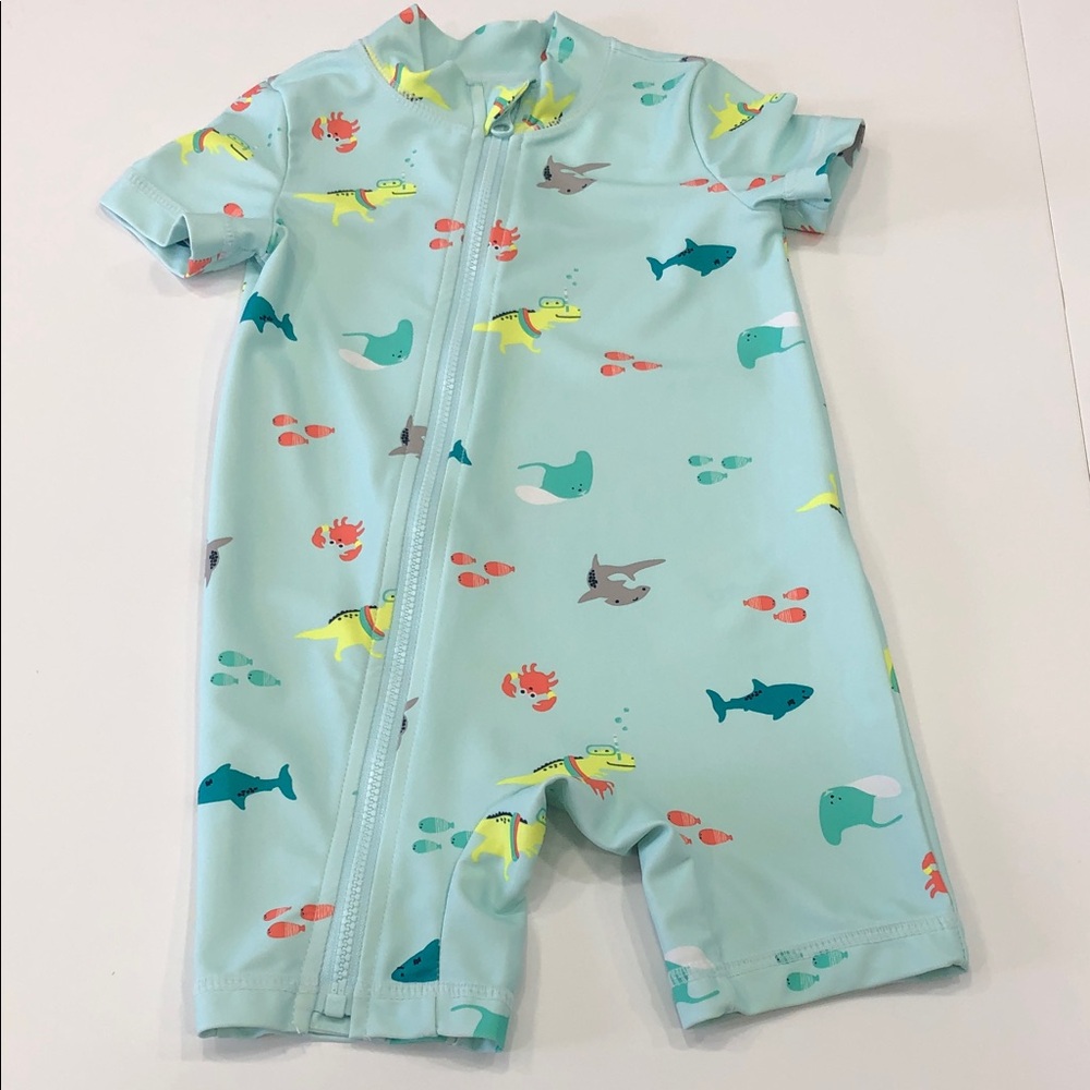 Carter’s Baby Boys Shark & Sea Life RashGuard Swimsuit – 12 Months